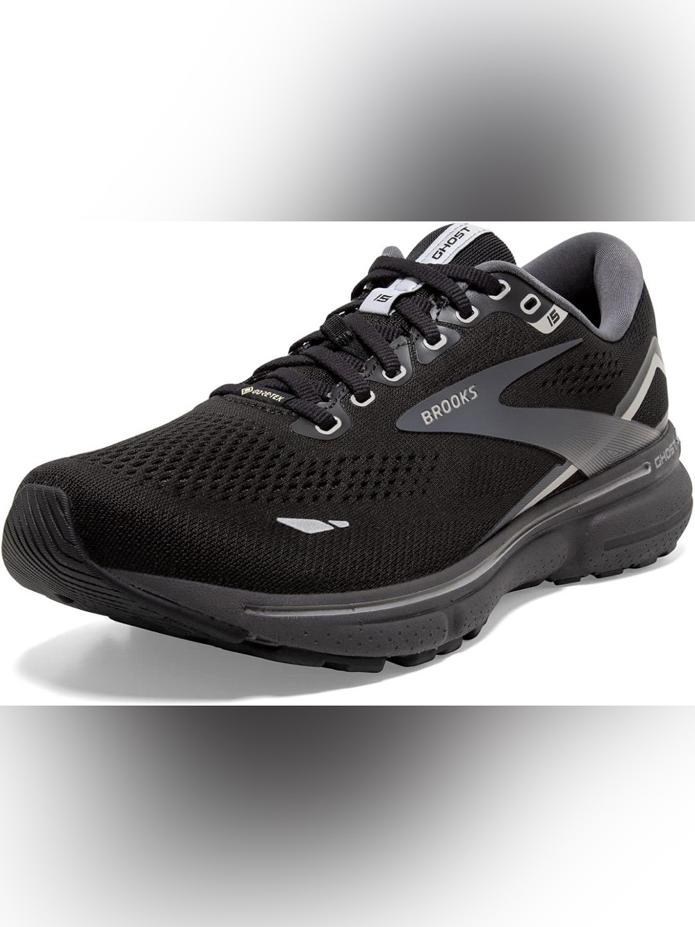 Brooks ghost 15 women’s black running shoe size 7.5 sneaker goretex